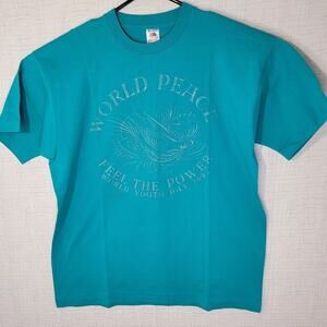 World Youth Day 1993 T Shirt Adult XL 90s Fruit of the Loom Made USA Blue VTG
